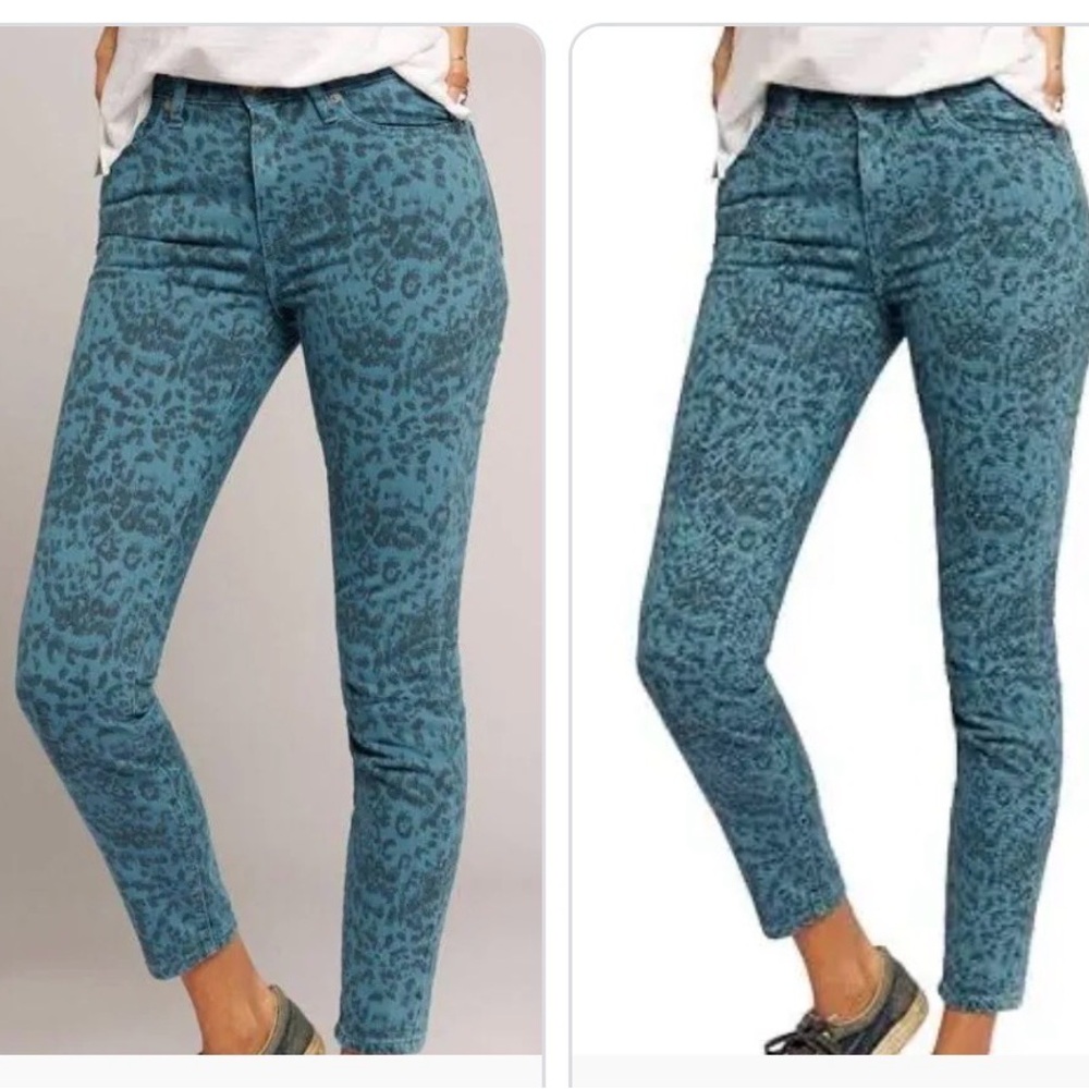 NWT New $257 Current/Elliott Stiletto Storm Leopard Skinny Jean Size 24”